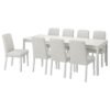 Nordic Gather 8 – Table and 8 chairs, white white/Orrsta light grey, 180/240 cm