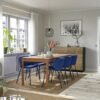 Oakwave Blue Set – Table and 4 chairs, oak/Tonerud blue, 120/180 cm