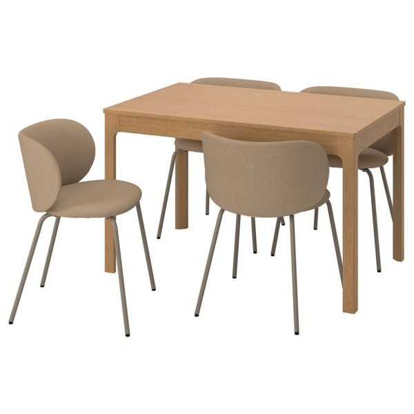 ekedalen-krylbo-table-and-4-chairs-oak-tonerud-dark-beige__1232016_pe916333_s5-1.jpg Beigewood Harmony – Table and 4 chairs, oak/Tonerud dark beige, 120/180 cm
