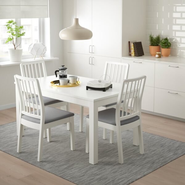 Frostline 4 – Table and 4 chairs, white/white light grey, 130/190x80 cm