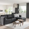 SofaLux 3CH - 3-seat sofa, with chaise longue with headrest/Grann/Bomstad black