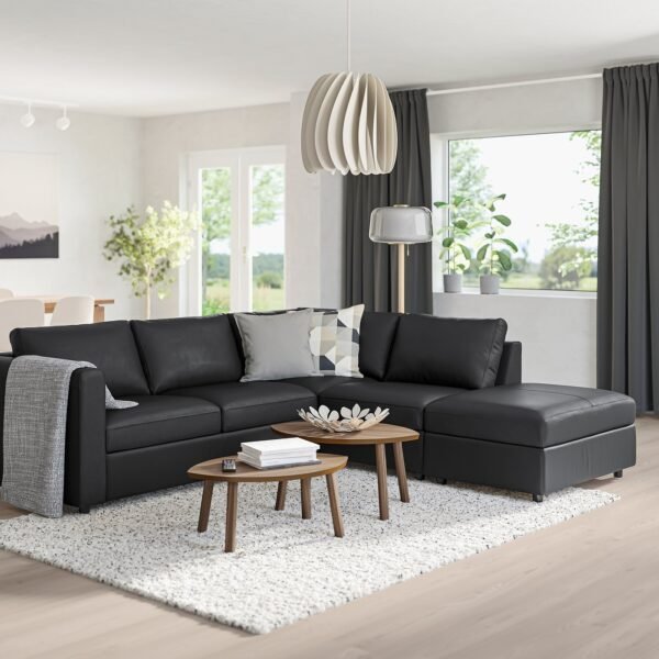 SofaLux CR4O - Corner sofa, 4-seat, with open end/Grann/Bomstad black