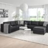 SofaLux CR5C - Corner sofa, 5-seat, with chaise longue/Grann/Bomstad black