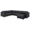 SofaLux CR5C - Corner sofa, 5-seat, with chaise longue/Grann/Bomstad black