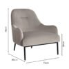 BIXTON Wider Seat Lounge Chair-Beige